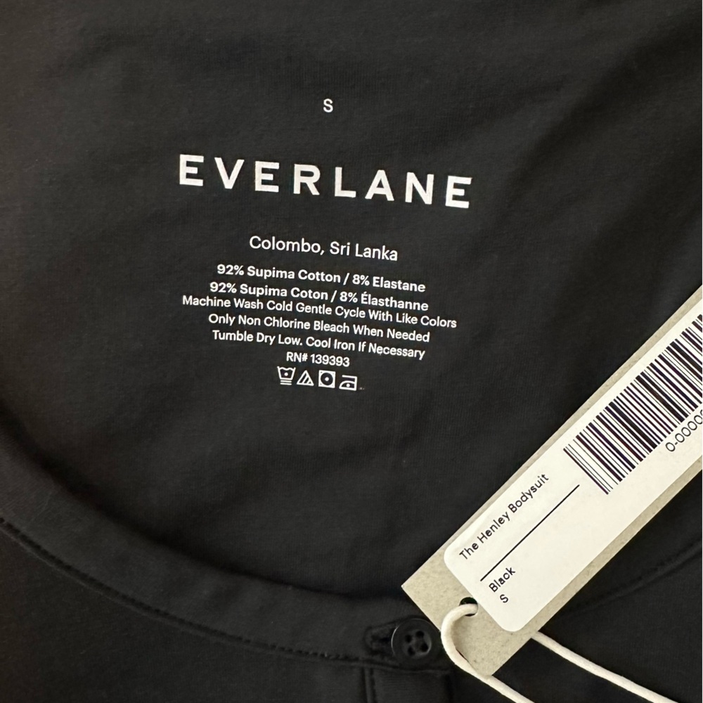 NWT Everlane The Henley Bodysuit in Black Size S Small - Picture 5 of 7